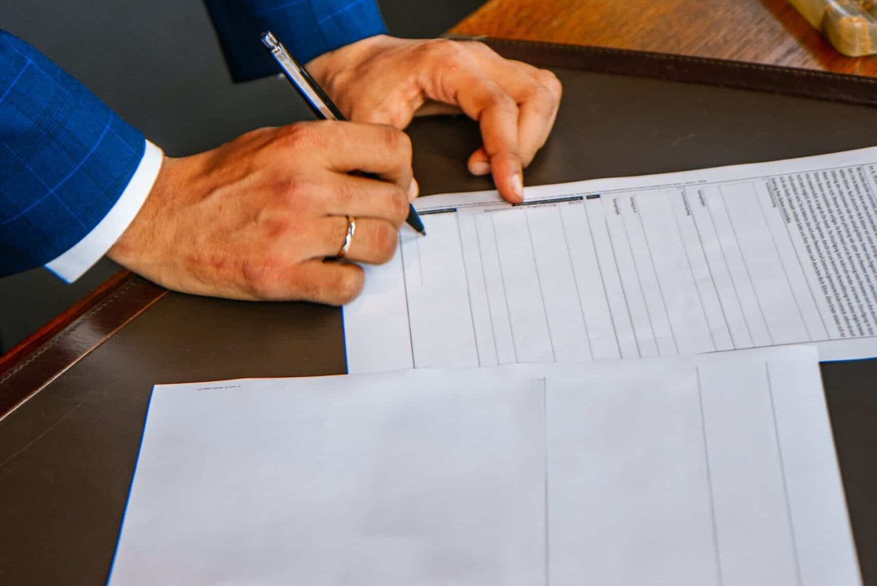 signing a contract