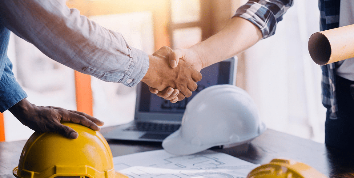 contractors shaking hands